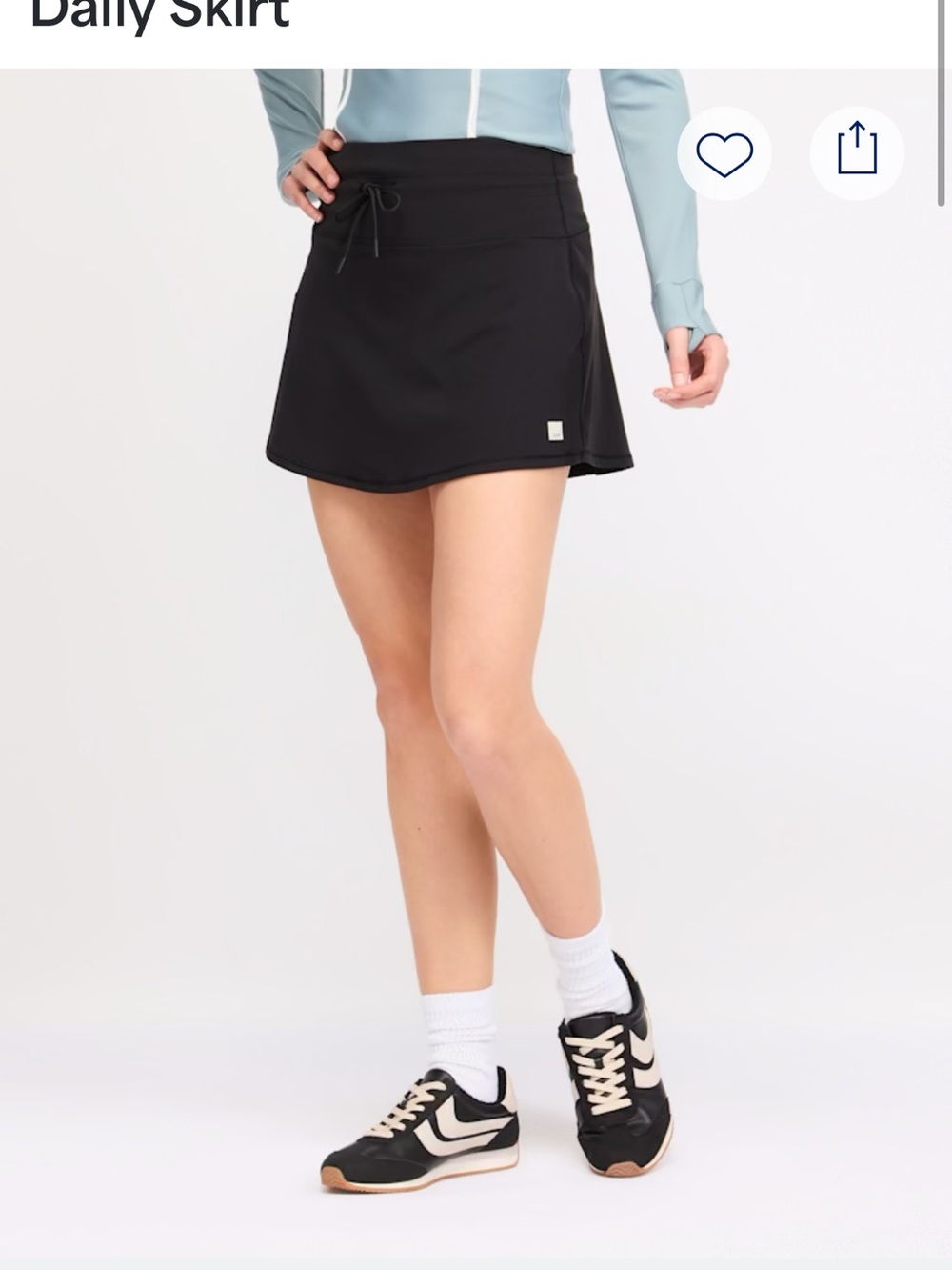 Vuori Black Women's Active Skort with Drawcord Waist